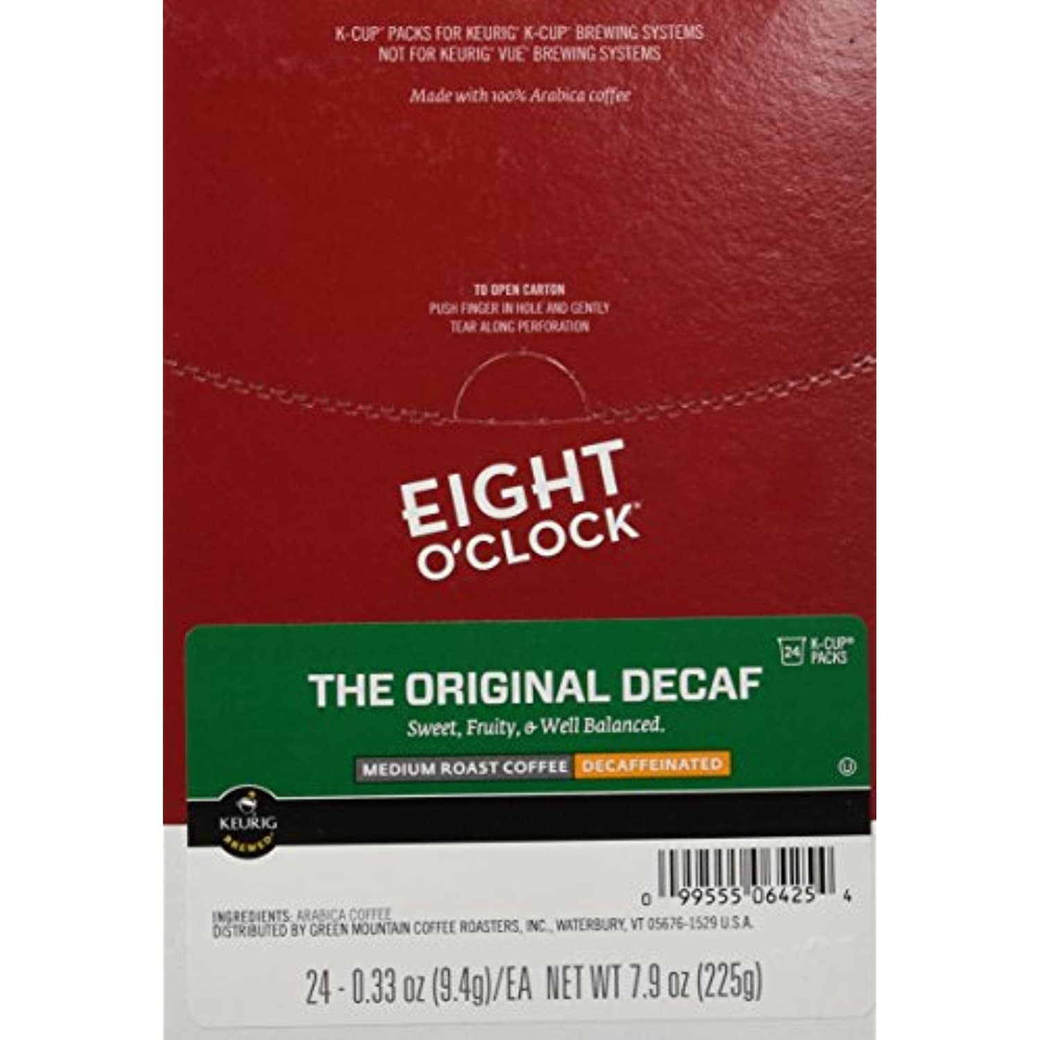 Eight Oclock Original Decaf Coffee SingleServe KCup, 3 Oz, Carton Of
