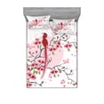 thumbnail image 2 of Ambesonne Animal Fitted Sheet & Pillow Sham Set, Mythical Phoenix Bird, Twin, Pink, 2 of 3