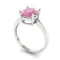 thumbnail image 2 of Solitaire Engagement Ring for Women - 2.5ct Simulated Pink Diamond in 14K White Gold Promise Ring, 2 of 6
