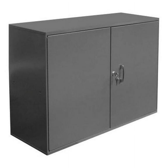 Durham 060A-95-WFS 33.75 x 11.87 x 23.87 in. Abrasive Storage Cabinet with 1 Shelf - 6 Dividers, Pegboard & 5 Peg Hooks - Gray