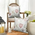 thumbnail image 5 of DaShan Pink Flower Throw Pillow Covers 18x18 Set of 2,Farmhouse Summer Linen Pillows Case for Bedroom Sofa Couch, 5 of 6
