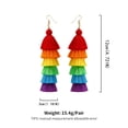 thumbnail image 3 of Rainbow Layered Tassel LGBT Dangle Earrings Colorful Gay Lesbian Pride Earrings for Women, 3 of 5