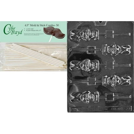 - Cybrtrayd Chunky Bunny Lolly Easter Chocolate Candy Mold with 50 4.5-Inch Lollipop Sticks