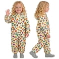 thumbnail image 2 of hengsof Girls Hooded Rain Suit Fashion Print Button Waterproof One Piece with Bib Pants Outdoor Anti Stain Coverall for Kids Ages 1-8, 2 of 6