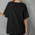 thumbnail image 4 of kamemir Oversized T Shirts for Women Crewneck Short Sleeve Casual Summer Tops Lightweight Loose High Low Blouse(Black,S), 4 of 5