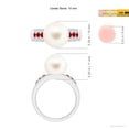 thumbnail image 5 of ANGARA Freshwater Cultured Pearl Ring with Rubies in 14K White Gold for Women | June Birthstone, Birthday, Anniversary, Jewelry Gift for Women | Pearl Ring, 5 of 8