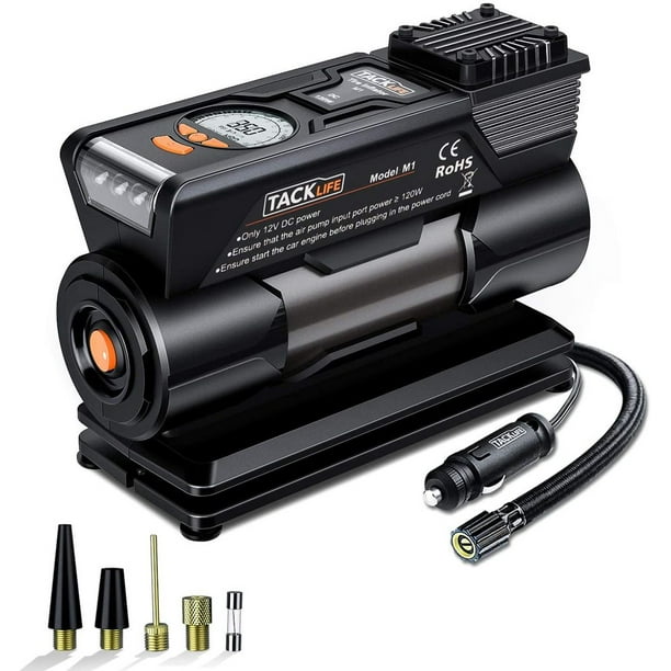 TACKLIFE M1 Tire Inflator, DC 12V Mini Digital Air Compressor Pump