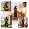 thumbnail image 2 of Halloween Witch Figurine, Vintage Wooden Witch Decor, Halloween Decorations Indoor, Rustic Farmhouse Mantel Decor for Bookshelf Tray Fall Retro Statues Gifts, 2 of 5