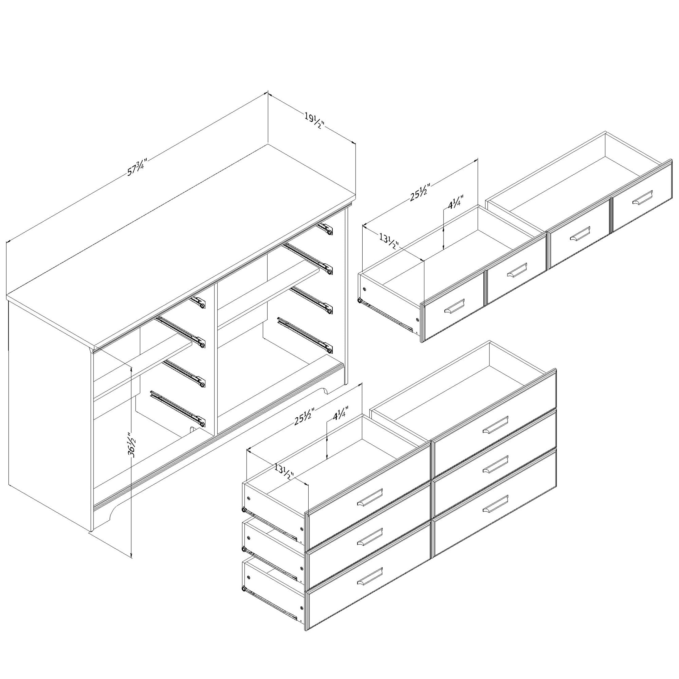 South Shore Versa, Traditional Dresser,  White