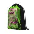 thumbnail image 2 of XMXT Waterproof Gym Bag, Game Slogan Stickers Print Drawstring Backpack for Men, m Black, 2 of 8