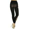 thumbnail image 2 of ToBeInStyle Women's Slashed Distressed Ripped Footless Tights - Black, 2 of 7