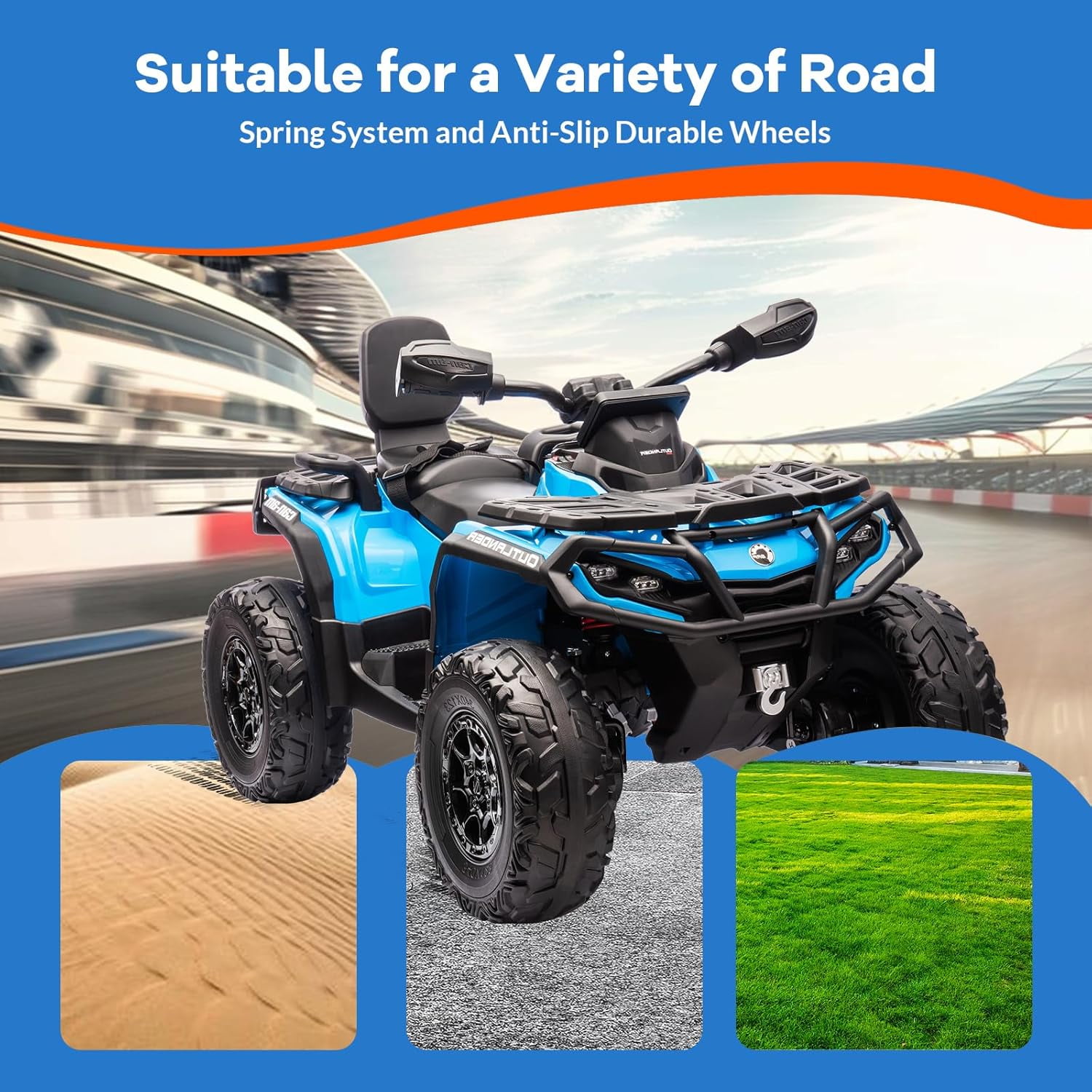 EastVita 2 Seater Ride on ATV for Kids, 12V Ride on Toy Car with Remote Control, 2WD Power, Music, 4 Wheeler Electric Car Battery Powered