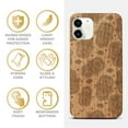 thumbnail image 4 of Case Yard Wooden Case Outside Soft TPU Silicone, Slim Fit Shockproof Wood Protective Phone Cover for Girls Boys Men and Women, Supports Wireless Charging Hamsa Overload Design case for iPhone-11, 4 of 7