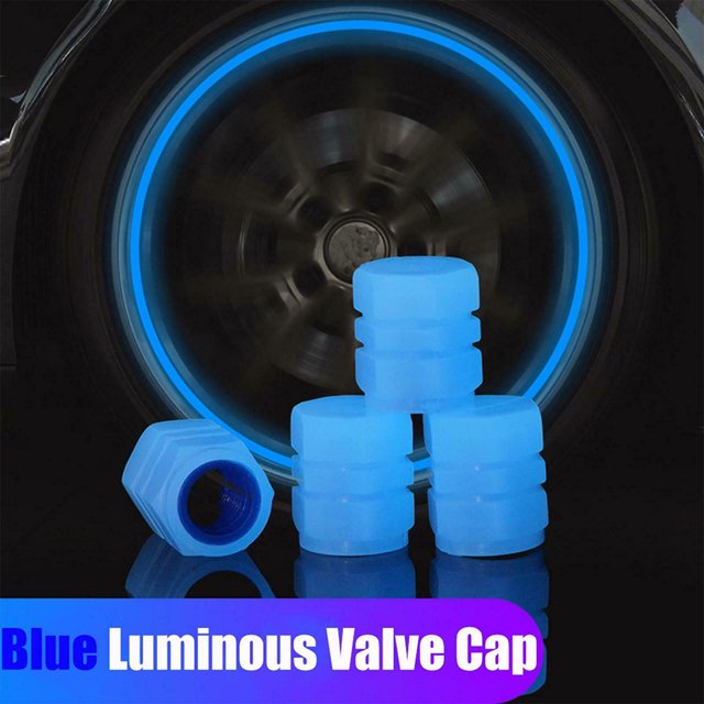 2/4 Uds tapa de vástago luminoso tapas de válvulas de neumáticos boquillas de válvulas accesorio decorativo Ndcxsfigh Accesorios para autos y motos