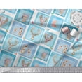 thumbnail image 2 of Soimoi Crepe Silk Fabric Bird & Reindeer Face Patchwork Decor Fabric Printed Yard 42 Inch Wide, 2 of 3