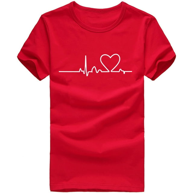 T-shirt Unisexe Motif Imprimé Mode Décontractée Couleur Unie Manches Courtes