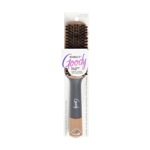 Goody Detangle It Detangler Brush, Shine Boosting Soft Boar Bristles, All Hair Types, 1 Ct