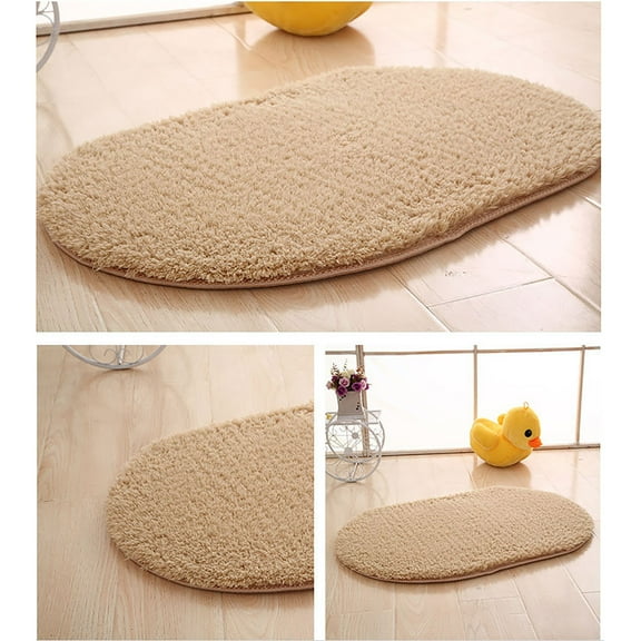 Riforla Soft and Plush Beige Microfiber Bath Rug, 20â x 32â, Extra Soft and Non- (2 Count)
