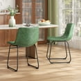 thumbnail image 5 of LainTene 18" PU Leather Dining Chairs Set of 4 – Modern Counter Height Kitchen & Bar Stools with Ergonomic Back, Steel Frame & Non-Slip Feet for Home, Café, Restaurant, Green, 5 of 7