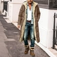 thumbnail image 4 of Smupbvky Mens Long Puffer Coat Hooded Fuzzy Fleece Lined Zip Up Jacket Winter Trendy Casual Warm Outerwear (XL, Brown), 4 of 6