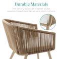 thumbnail image 6 of Best Choice Products Set of 2 Outdoor Patio Dining Chairs Woven Wicker Seating 250lb Capacity - Natural/Ivory/Natural, 6 of 8