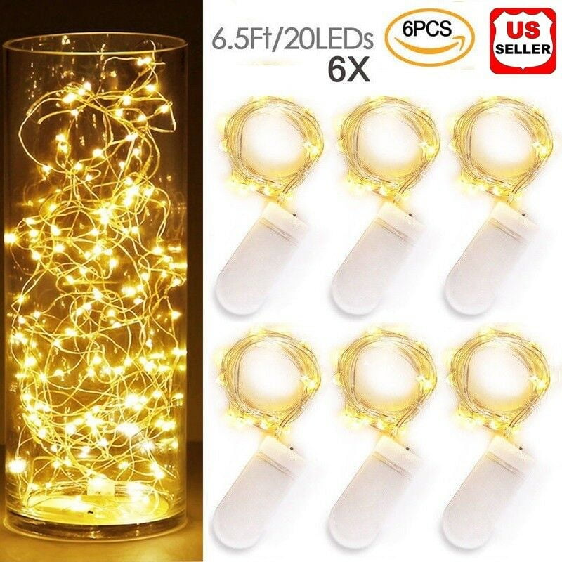 Xmas Decor Battery Operated Mini LED Copper Wire String Fairy Lights 2m 20 LEDs 