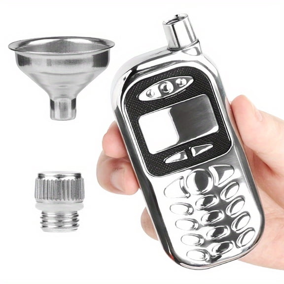 Whiskey Flask,Flask for Men,Phone Shaped Whiskey Flask - Stylish Leak-Proof Stainless Steel Alcohol Flask, Unisex Design for Men Women, Ideal Gift for Whiskey Lovers & Personal(3oz)
