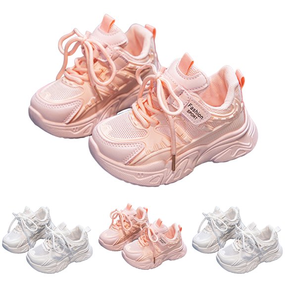 Girls Lace Up Platform Sneakers Breathable Non Slip Running Shoes Soft Sole Lightweight Casual Tennis Shoes