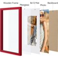 thumbnail image 2 of Vittanly 11x17 Picture Frame, Engineered Wood with Shatter Resistant Plexiglass, Display Pictures 8x12 with Mat or 11x17 without Mat, Photo Frame for Wall Mounting, Red, 1 Pack, 2 of 6