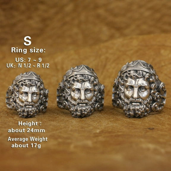 925 Sterling Silver Poseidon Trident Ring King of Sea Punk Jewelry TA416 Small Model US Size 7