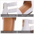 thumbnail image 6 of Pennysue Women's White Pu Open Toe Shoes Ankle Strap Low Wedge Sandals 8M, 6 of 7