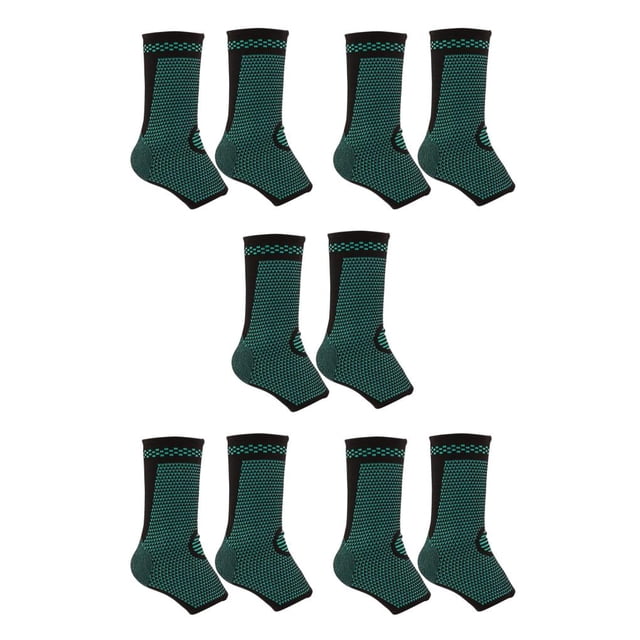 Becaristey Lot de 2 Attelle de Cheville Absorbant la Sueur Antidérapante pour Sports Compression Protectrice Course Cyclisme Soutien Protecteur TG 5Ensemble