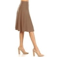 thumbnail image 2 of Women's Casual Stretch Basic Foldable High Waist Relaxed Fit A-Line Solid Midi Skirts, 2 of 4
