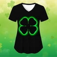 thumbnail image 4 of Birdeem Mode de la Saint-Patrick pour Femmes, Col en V, Décontracté, Manches Courtes, Imprimé, Poches, Hauts Blouse pour Dames, 4 of 4