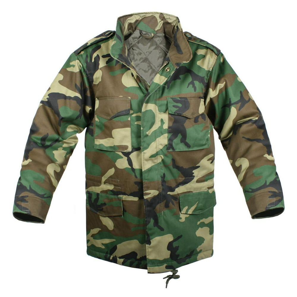 Kids Army Style Woodland Camo M-65 Field Jacket - Large - Walmart.com ...