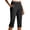 Black, variant on Pedal Pushers for Women Summer High Waisted Straight Leg Petite Capris Stretch Cropped Trousers with Pockets