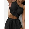 thumbnail image 2 of 2 Piece Outfits for Women Y2k Lounge Set Cute Lace Trim Split Shorts Pajama Sets Summer Camisole Sleepwear Black XL, 2 of 5