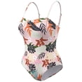 thumbnail image 5 of Agnes Orinda Women's Plus Size One-Piece Swimsuit Adjustable Spaghetti Straps Floral Tropical Pattern Swimwear Beach Bathing Suits  1X Pink, 5 of 9