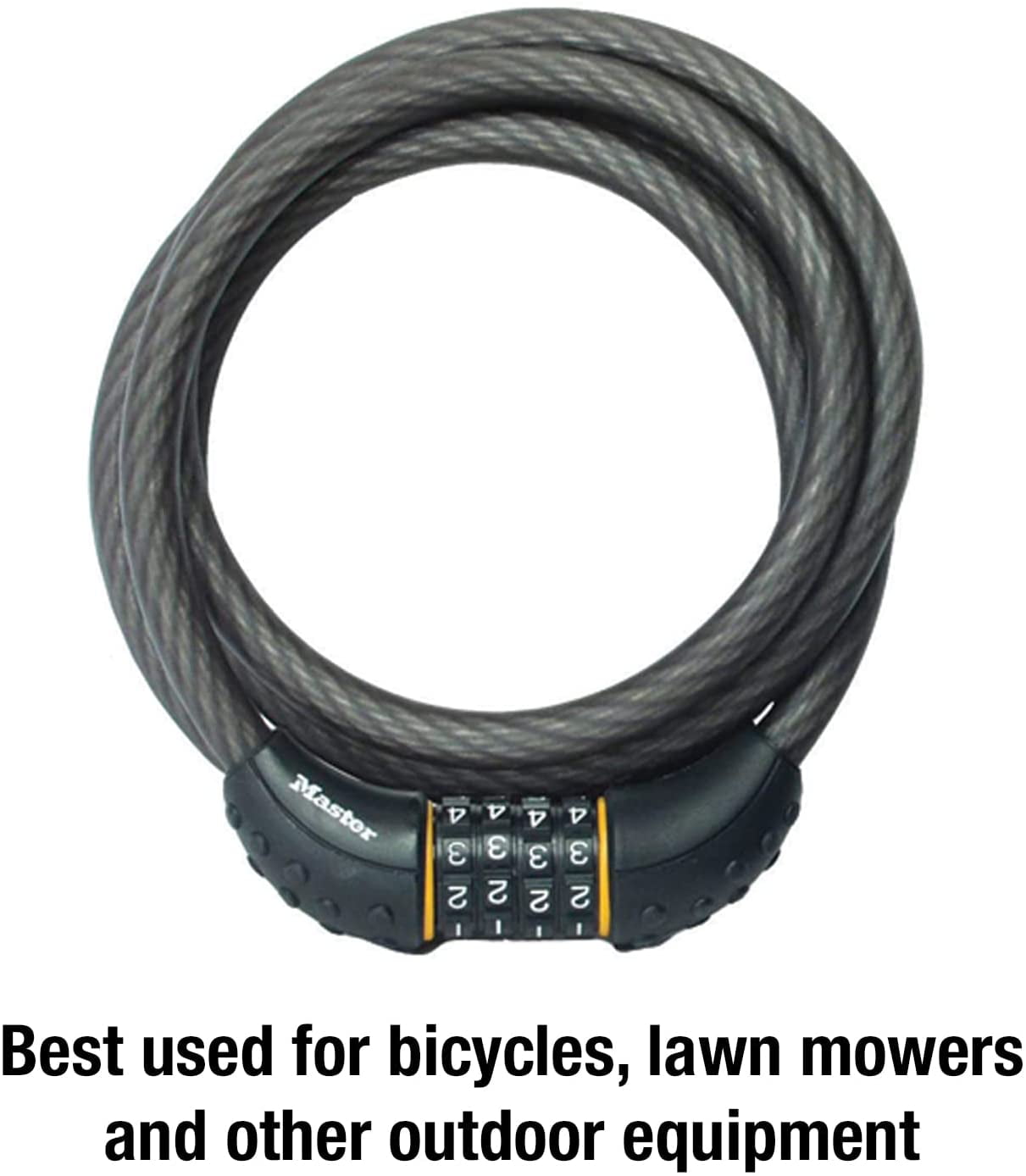 Cable Lock, Set Your Own Combination Bike Lock, 6 ft. Long, Black, 8122D
