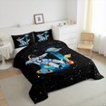 thumbnail image 3 of jejeloiu Boys Personalized Gifts Full Size Comforter Sets,Watercolor Letter J Bedding Comforter Set,Outer Space Theme Bedding Sets For Boy,Lightweight Room Decoration Reversible,3 Pieces, 3 of 8