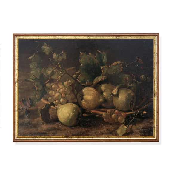 Antique Fruit Still Life Rustic Kitchen Decor UNFRAMED Poster, Wall Art for Decor, Present, 8x12
