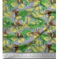 thumbnail image 1 of Soimoi Cotton Poplin Fabric Leaves & Leopard Animal Print Fabric by The Yard 56 Inch Wide, 1 of 1