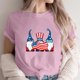 thumbnail image 2 of Camiseta de Cuello de la Tripulación de la Impresión Del Día de la Independencia de las Mujeres, Camiseta Casual Elegante para las Mujeres, 2 of 3