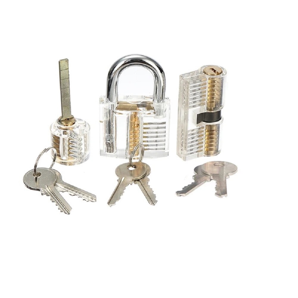 Peggybuy 42pcs Locksmith Supplies with 3 Transparent Lock