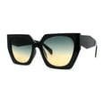 thumbnail image 2 of Womens Squared Butterfly Oversize Cat Eye Retro Sunglasses Black Green Orange, 2 of 4