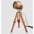 thumbnail image 7 of Antique Vintage Desktop Searchlight Adjustable Wood Tripod Lamps LED Table Spotlights Home Decor Copper, 7 of 7