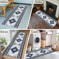 thumbnail image 5 of 2'x6' Rug Runners for Hallways Kitchen, Blue Gray Boho Non Slip Entryway Beside Floor Carpet Runner, Southwestern Ethnic Abstract Geometric Washable Laundry Room Bedroom Throw Rugs Mat for Family Pet, 5 of 8