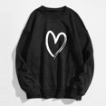 thumbnail image 2 of Yuanlong Womens T-Shirts White Heart Print Crewneck Long Sleeve Sweatshirt Oversized Cozy Daily Casual Wear Comfort Tops, 2 of 7