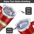 thumbnail image 5 of 40oz Stainless Steel Tumbler with Handle and Straw, Large Sports Travel Mug, Double Wall Vacuum Insulated Coffee Cup for Hot and Cold Drinks, Gift for Men and Women, 5 of 6
