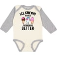 thumbnail image 3 of Inktastic Ice Cream Makes Everything Better Boys or Girls Long Sleeve Baby Bodysuit, 3 of 5